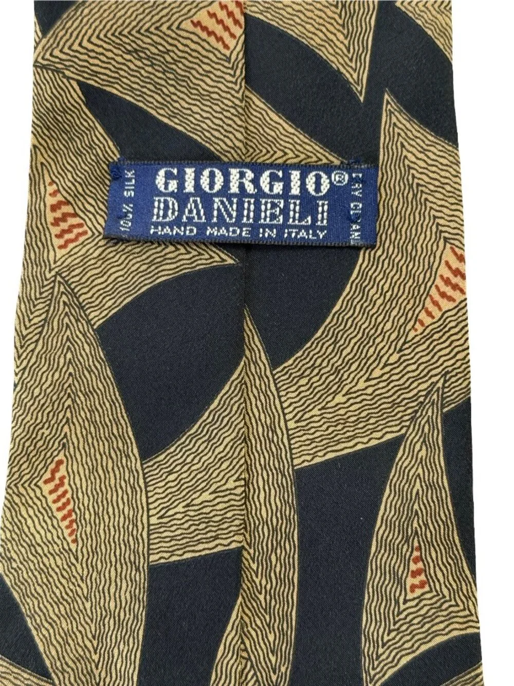 Vintage Giorgio Danielli 100% Silk Necktie Hand Made in Italy Abstract Geometric